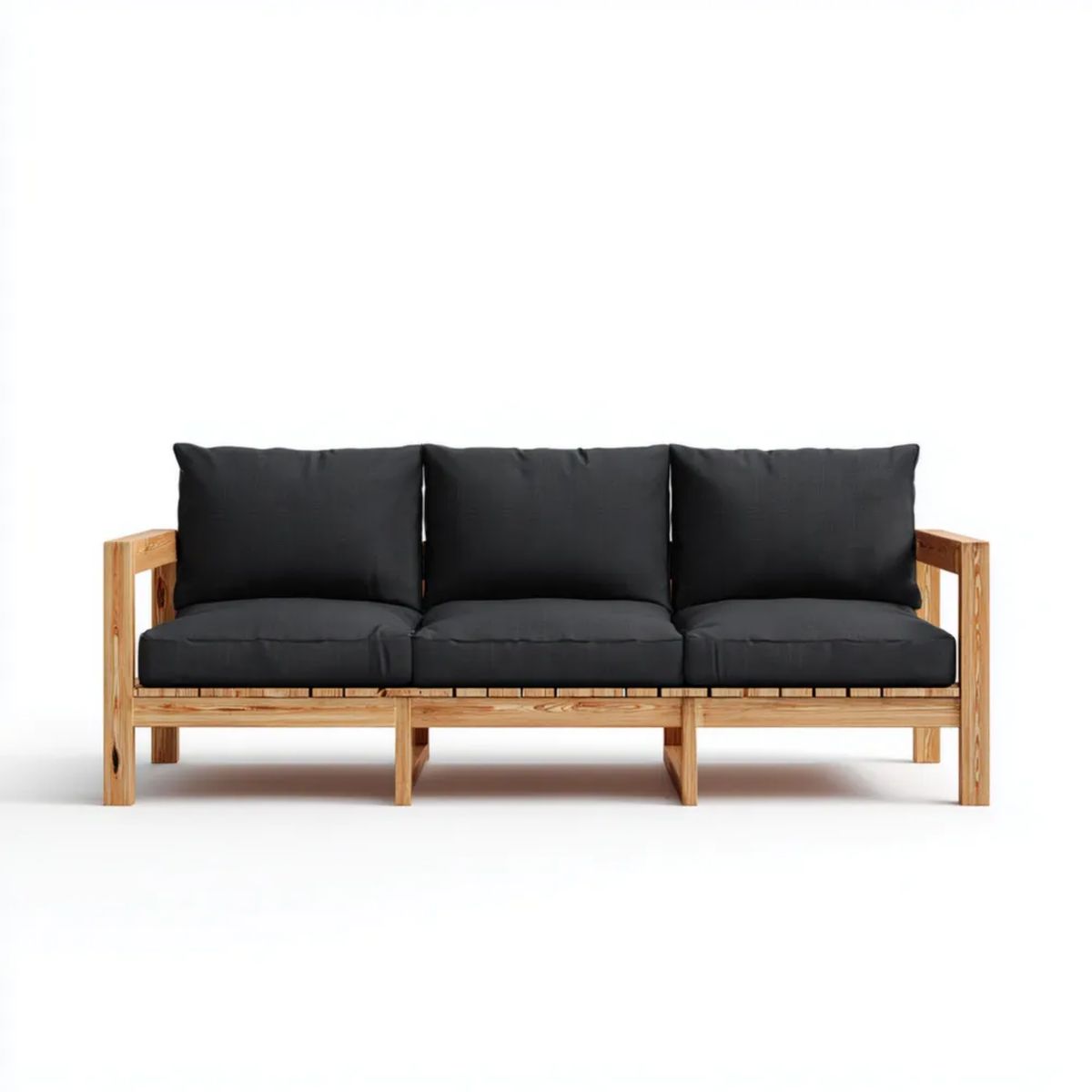 Sofa ogrodowa, Ogród sofa 3 miejsca w z czarnym, 186 x 66 x 65 cm