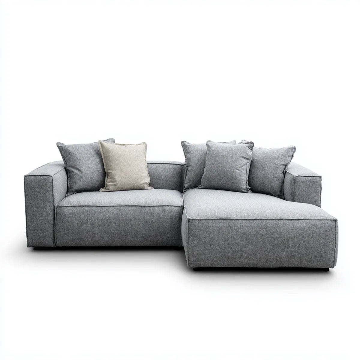 Sofa, Kanapa narożna z krzesełkiem z prawej poliestru 3 fotele 250 x 160 x 85 cm