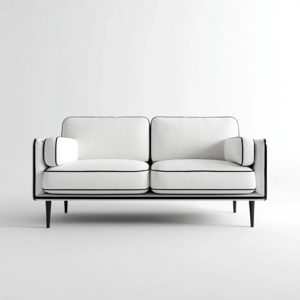 Sofa 2 białe siedzenia 160 x 82 x 82 cm w poliestrze o strukturze stalowej prostokątna kształt