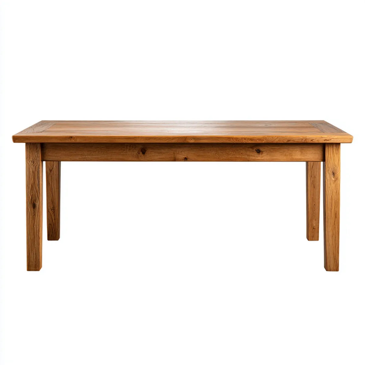 Stół do jadalni, Prostokątny brązowy stół jadalny w litym drewnie sosnowym 180 x 90 x 76 cm